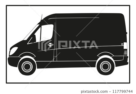Van icon silhouette. Cargo minibus. simple flat graphic illustration Van icon silhouette. Cargo minibus. simple flat graphic illustration 117799744