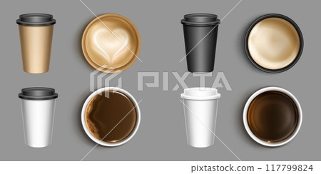 Coffee cup mockups set isolated on background 117799824