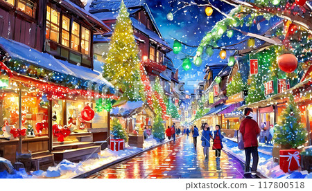燈火輝煌的商店街 03 117800518