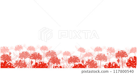 Red spider lily silhouette frame ④ 117800540