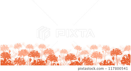 彼岸花剪影框 ④ 朱紅色 117800541