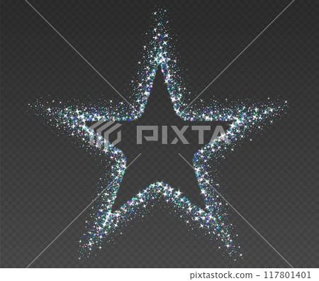 Golden glitter frame, shimmering border in star shape, festive holiday sparkles. Christmas decoration. Golden glitter frame, shimmering border in star shape, festive holiday sparkles. Christmas decoration. 117801401