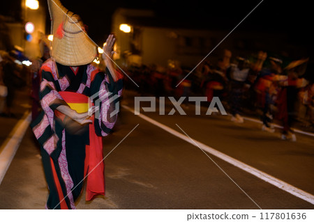 Shopping street, summer night, Nishimonai Bon Odori, 2024, Akita Prefecture Shopping street, summer night, Nishimonai Bon Odori, 2024, Akita Prefecture 117801636