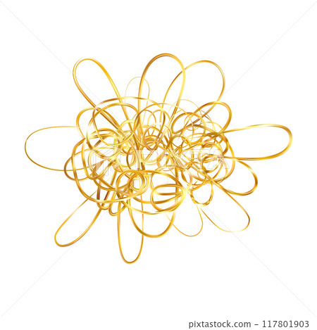 Golden doodle abstract line. Hand drawn curly swishes Golden doodle abstract line. Hand drawn curly swishes 117801903