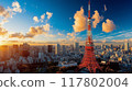 東京鐵塔和晴朗的天空 東京鐵塔和晴朗的天空 117802004