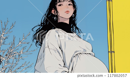 Pregnant young woman 117802057