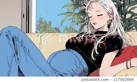 懷孕的年輕女子 117802066