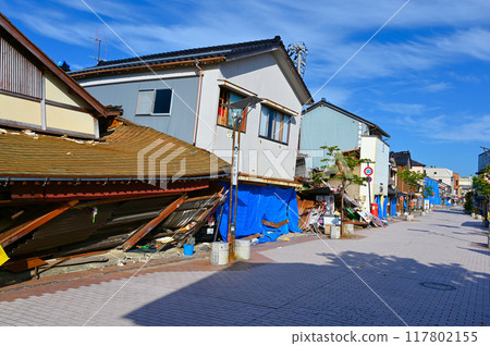 能登半島地震 地震後 輪島市外地街 能登半島地震 地震後 輪島市外地街 117802155