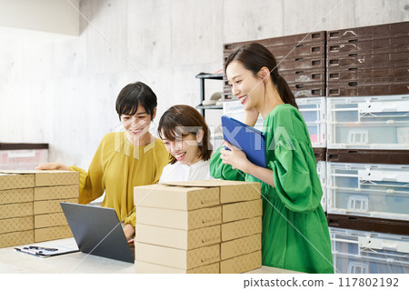 Three women who run small businesses Three women who run small businesses 117802192