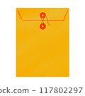 Hand-drawn illustration of an envelope with a string 117802297