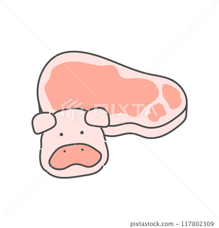 豬和豬肉的插圖 豬和豬肉的插圖 117802309