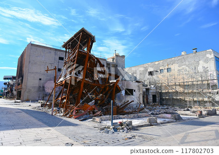 Noto Peninsula Earthquake, Burned-out Building, Morning Market Street, Wajima City 117802703