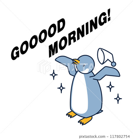 企鵝從舒適的睡眠中醒來的等距圖 企鵝從舒適的睡眠中醒來的等距圖 117802754