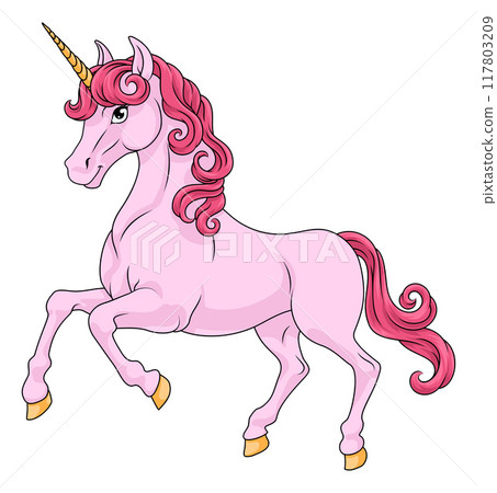 Unicorn Horn Horse Animal Cartoon Mascot From Myth 117803209