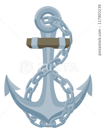 Ship Anchor Boat Chain Nautical Illustration 117803236