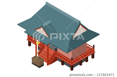 等距插畫: 神社 等距插畫: 神社 117803471