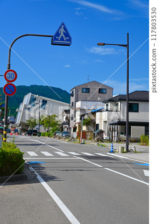 Noto Peninsula earthquake: Collapsed building, Yamagataya Koji, Wajima City 117803530