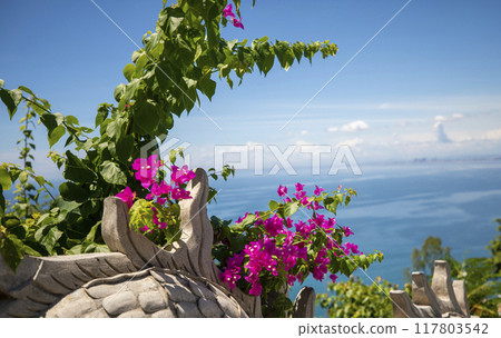 This is a beautiful view of My Khe Beach, a famous tourist attraction in Danang, Vietnam. 117803542