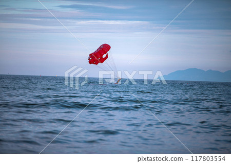This is a beautiful view of My Khe Beach, a famous tourist attraction in Danang, Vietnam. 117803554