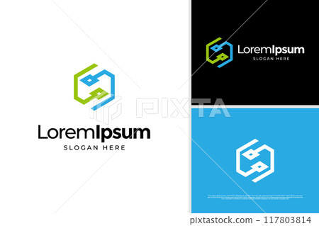 Infinite technology logo design template 117803814