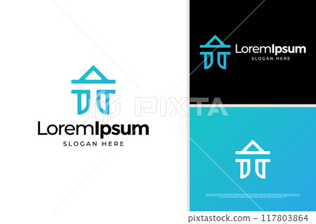 Minimalist letter T house logo vector design template 117803864