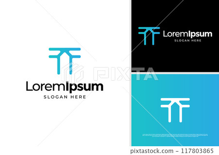 Minimalist letter T house logo vector design template 117803865