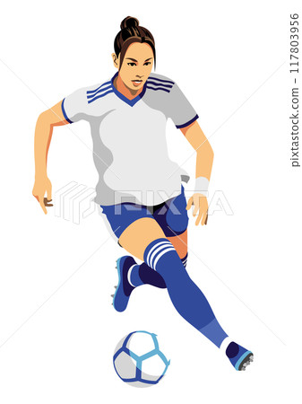 Dribbling female soccer player 2 Dribbling female soccer player 2 117803956
