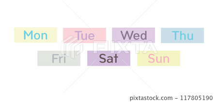Days of the week word. 7 days for sticker, planner, schedule and tape Days of the week word. 7 days for sticker, planner, schedule and tape 117805190