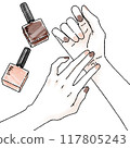 Hands with nail polish brown pink Hands with nail polish brown pink 117805243