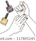 Hands with nail color, Autumn/Winter nails, Yellow, Purple Hands with nail color, Autumn/Winter nails, Yellow, Purple 117805245