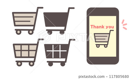 購物車簡單圖標 購物車簡單圖標 117805680