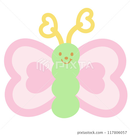 Illustration of pastel butterfly for cartoon character, comic, mascot, animal, cute patches, shirt print, plush toy, kid doll, spring, summer, picnic, zoo, souvenir shop, nature, garden, floral print Illustration of pastel butterfly for cartoon character, comic, mascot, animal, cute patches, shirt print, plush toy, kid doll, spring, summer, picnic, zoo, souvenir shop, nature, garden, floral print 117806057