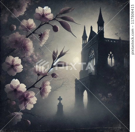 Castles and cherry blossoms 117806415