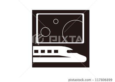 數位看板和新幹線圖標 117806899