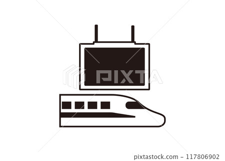 數位看板和新幹線圖標 117806902