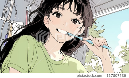 Brushing your teeth is important: Make brushing your teeth a habit. For Cavity Prevention Week Brushing your teeth is important: Make brushing your teeth a habit. For Cavity Prevention Week 117807586