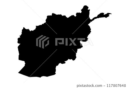 Afghanistan Silhouette of a Country land Map 117807648