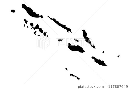 Solomon Silhouette of a Country land Map Solomon Silhouette of a Country land Map 117807649