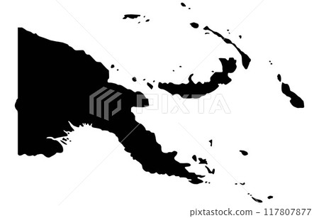 papua new guinea Silhouette of a Country land Map papua new guinea Silhouette of a Country land Map 117807877