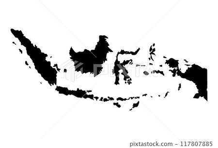 Silhouette of a Indonesia Country land Map 117807885