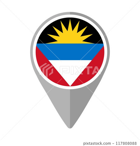 Antigua and Barbuda Flag on Location Pin 117808088