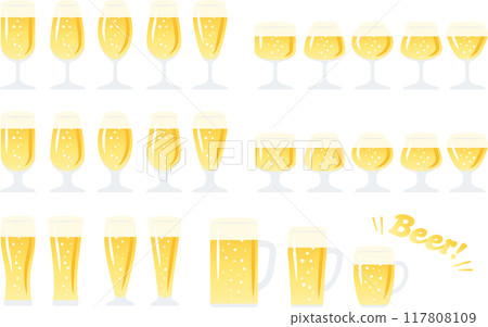 White beer illustration set White beer illustration set 117808109