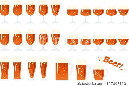 Brown beer illustration set 117808110