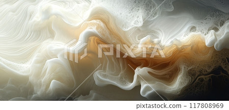 Abstract Fluid Art with Swirling Cream and Brown Tones Creating a Dreamlike and Ethereal Visual Experience Abstract Fluid Art with Swirling Cream and Brown Tones Creating a Dreamlike and Ethereal Visual Experience 117808969