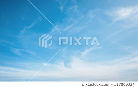 The sky is blue and clear with no clouds 117809324