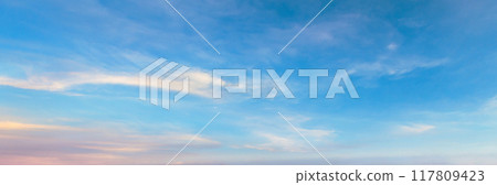 clear blue sky with a few clouds clear blue sky with a few clouds 117809423