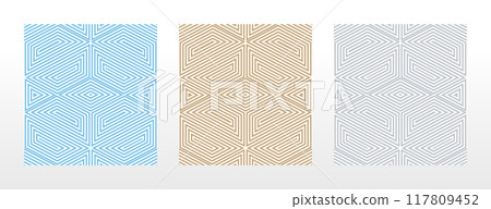 Set of abstract geometric patterns. Seamless vector backgrounds. Colored ornaments Graphic modern patterns Simple lattice graphic design 117809452