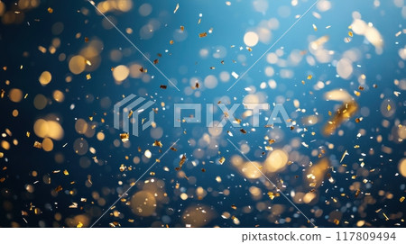 Sparkling Gold and Blue Bokeh Background with Floating Particles for Festive and Celebratory Themes Sparkling Gold and Blue Bokeh Background with Floating Particles for Festive and Celebratory Themes 117809494