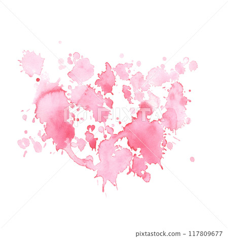 Watercolor pink heart-shaped stain 117809677