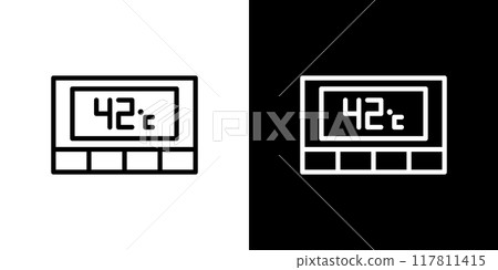 Bath monitor simple line icon Bath monitor simple line icon 117811415
